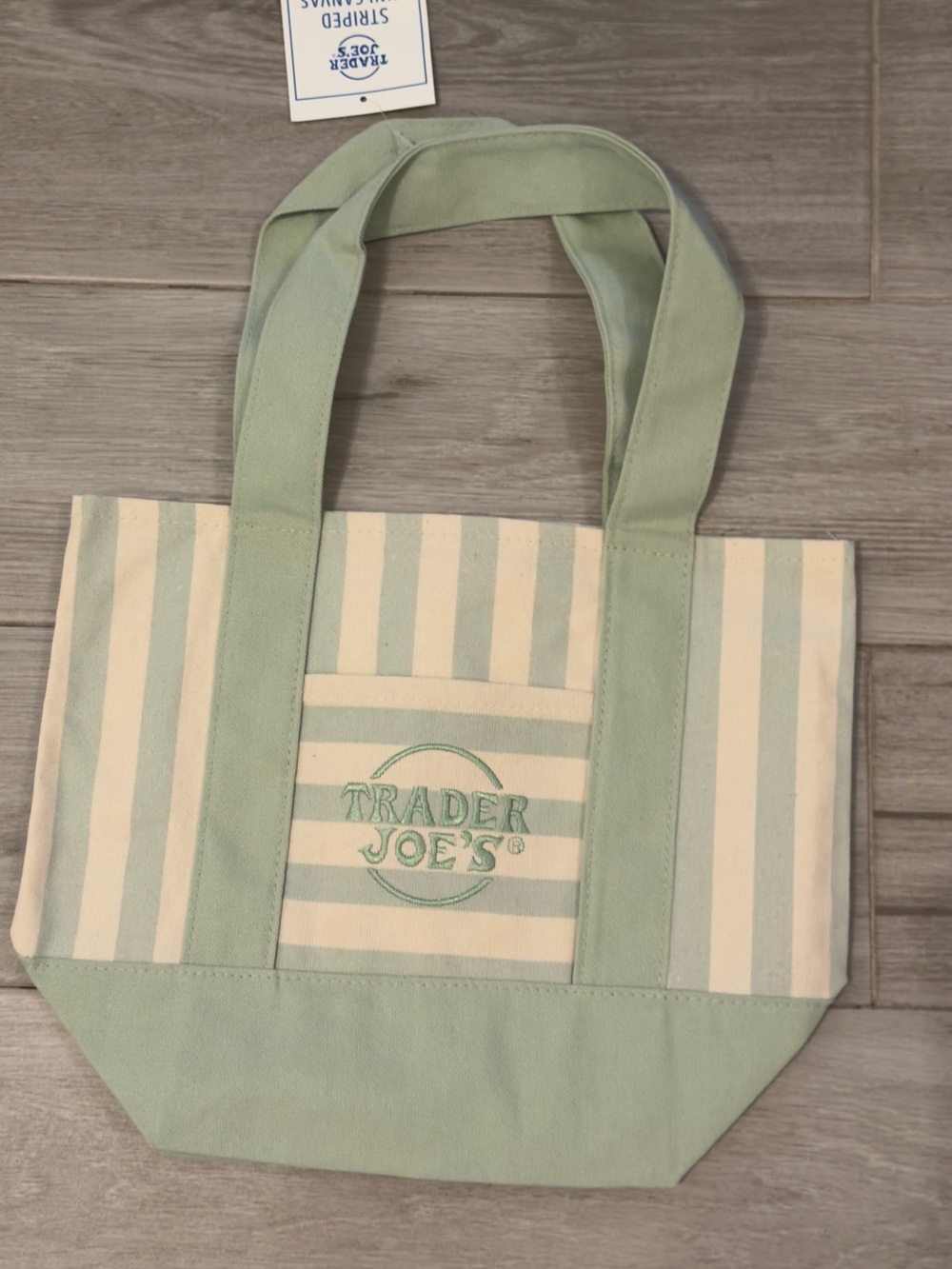 Trader Joe’s Striped Mini Canvas Tote Bag - Picture 4 of 6